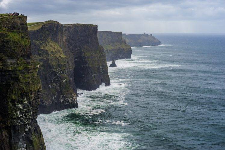 coast, Rock, Sea, Water, Cliffs of Moher (ireland), Ireland, Cliffs of Moher HD Wallpaper Desktop Background