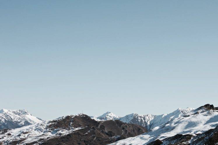 mountains, Sky, Winter, Landscape, Nature HD Wallpaper Desktop Background