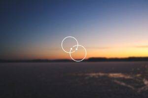 minimalism, Digital art, 2D, Sunset, Blurred, Bokeh