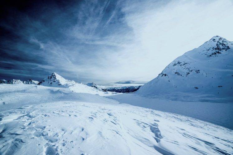 snow, Mountains, Winter HD Wallpaper Desktop Background