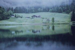 lake, Forest, House