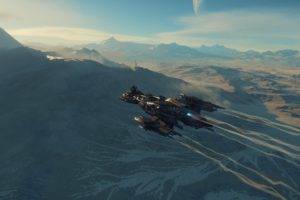 science fiction, Star Citizen, PC gaming, Video games, Spaceship, Landscape