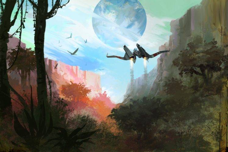 science fiction, No Mans Sky, Digital art, Spaceship, Wildlife HD Wallpaper Desktop Background