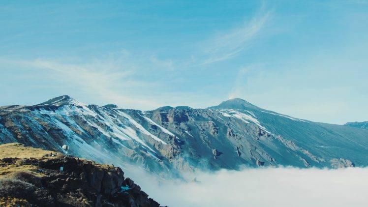mountains, Nature, Clouds, Sky, Snow HD Wallpaper Desktop Background