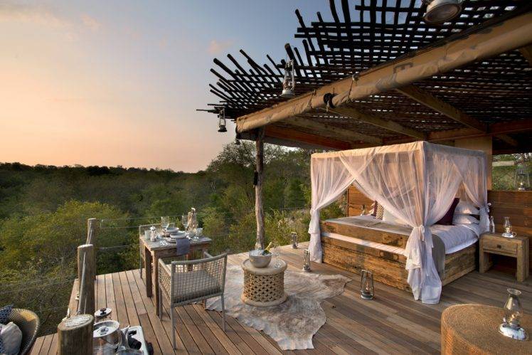 Lion Sands Reserve, South Africa, Hotel, Outdoors, Sunset, Nature, Bed, Candles HD Wallpaper Desktop Background
