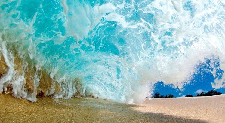 nature, Photography, Landscape, Waves, Sea, Sand, Tunnel, Beach, Foam, GoPro HD Wallpaper Desktop Background