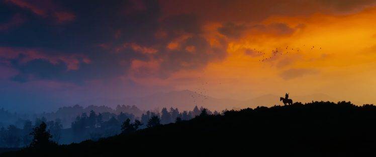 The Witcher 3: Wild Hunt, Landscape, Sunset HD Wallpaper Desktop Background