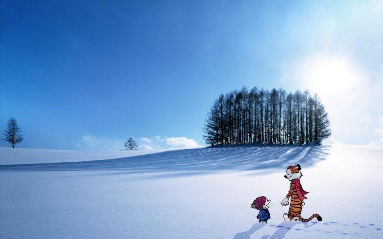 Calvin and Hobbes, Landscape, Snow HD Wallpaper Desktop Background
