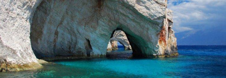 nature, Photography, Landscape, Cave, Sea, Beach, Rocks, Erosion, Zakynthos, Greece HD Wallpaper Desktop Background