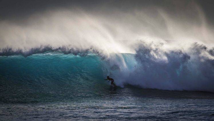 nature, Photography, Landscape, Surfing, Waves, Blue, Water, Wind, Beach, Oahu, Hawaii, Sea HD Wallpaper Desktop Background
