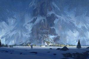 snow, Trees, Winter, Ghost, Forest, Fan art, Fantasy art