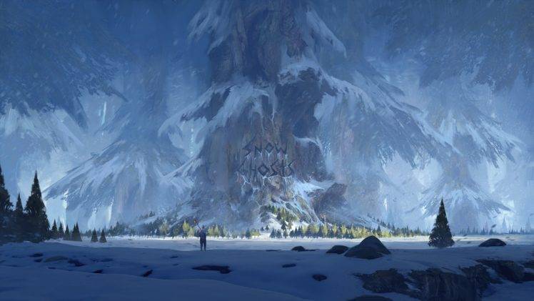 snow, Trees, Winter, Ghost, Forest, Fan art, Fantasy art HD Wallpaper Desktop Background