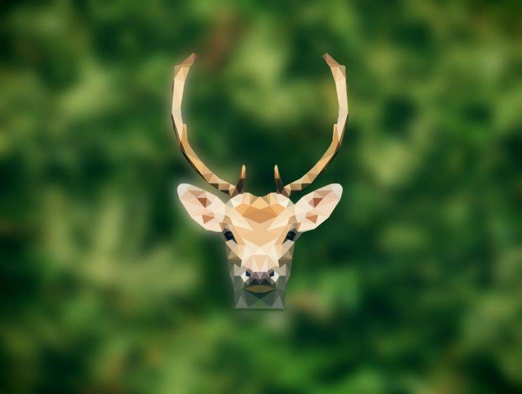deer, Antlers, Fawns, Animals, Low poly, Nature HD Wallpaper Desktop Background