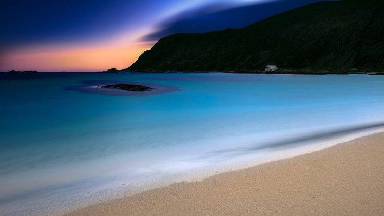 landscape, Beach, Calm waters, Sea HD Wallpaper Desktop Background