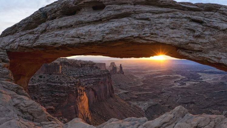 landscape, Sunset, Rock formation, Canyonlands National Park, Nature HD Wallpaper Desktop Background