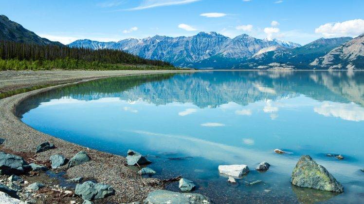 landscape, Calm waters, Mountains, Nature, Lake, Reflection HD Wallpaper Desktop Background