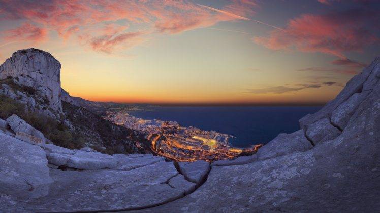 landscape, Sunset, Monaco HD Wallpaper Desktop Background