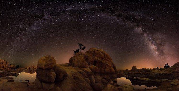 stars, Night, Landscape HD Wallpaper Desktop Background
