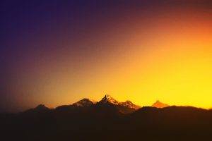 landscape, Mountains, Sunlight, Blurred, Nepal, Himalayas