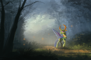 Changeling, My Little Pony, Thorax, Forest, Digital art