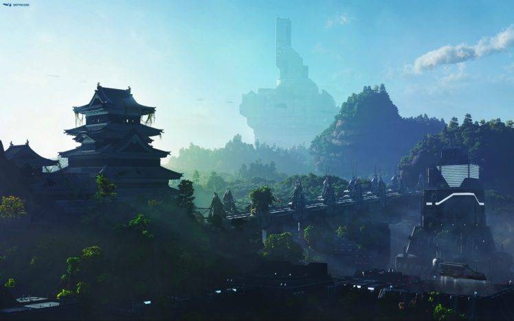 building, Japan, Nature, Landscape, Bridge, Shrine HD Wallpaper Desktop Background