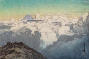 Yoshida Hiroshi, Japanese, Artwork, Painting, Mountains, Clouds