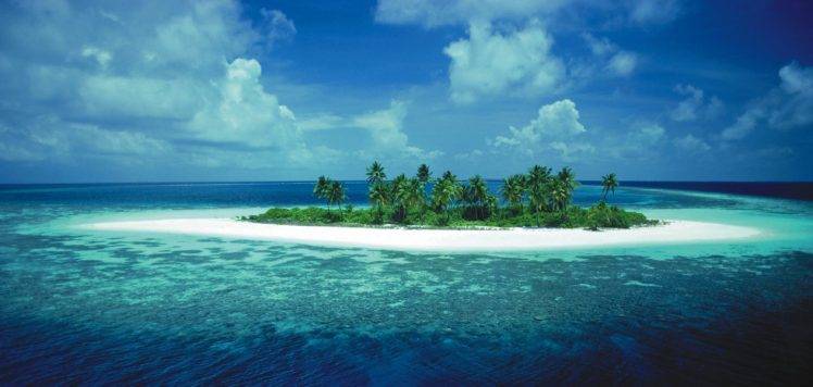 landscape, Tropical, Island, Clouds, Sea HD Wallpaper Desktop Background
