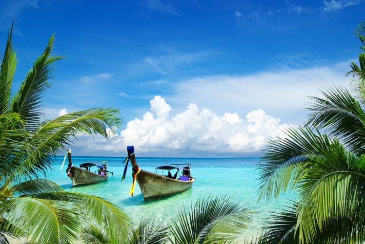 landscape, Tropical, Clouds, Sea HD Wallpaper Desktop Background