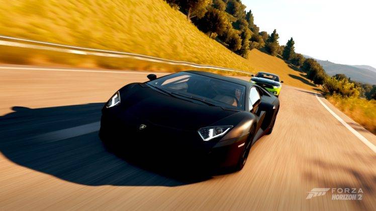 Forza Horizon 2, Forza Hozion, Car, Supercars, Lamborghini Aventador, Ford Mustang HD Wallpaper Desktop Background