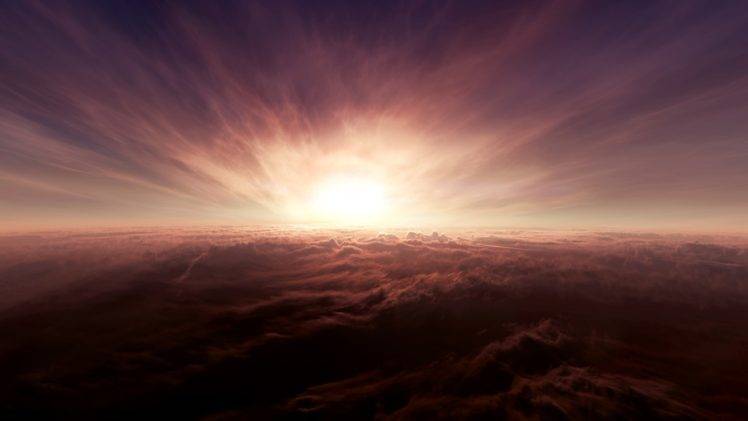 horizon, Clouds, Sun rays HD Wallpaper Desktop Background
