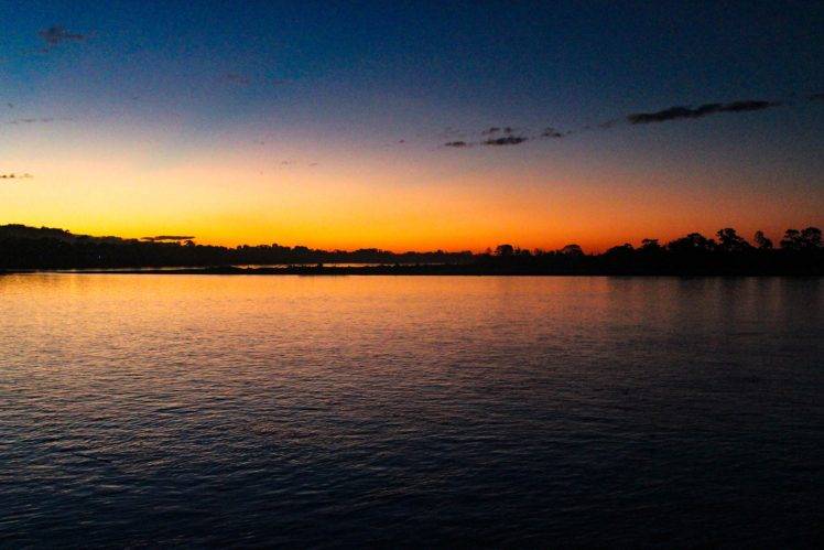 lights, Sunset, Bolivia, River HD Wallpaper Desktop Background