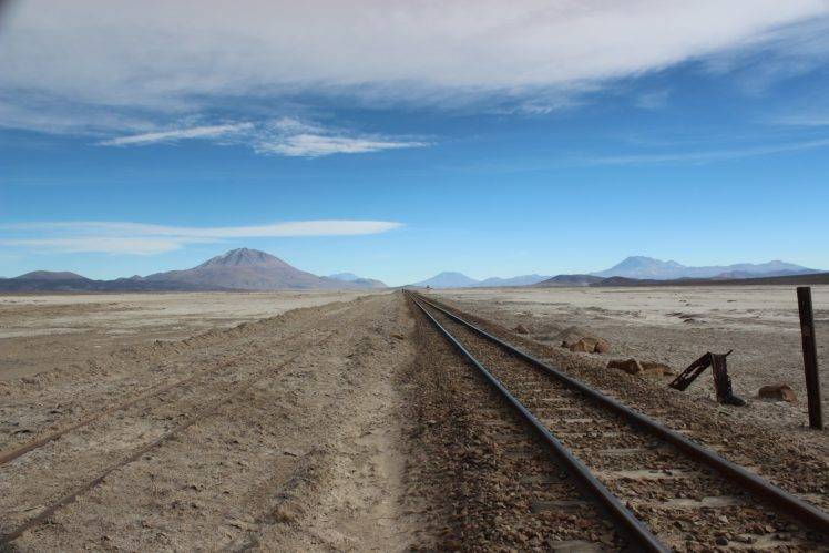 railway, Landscape, Bolivia, Clouds HD Wallpaper Desktop Background