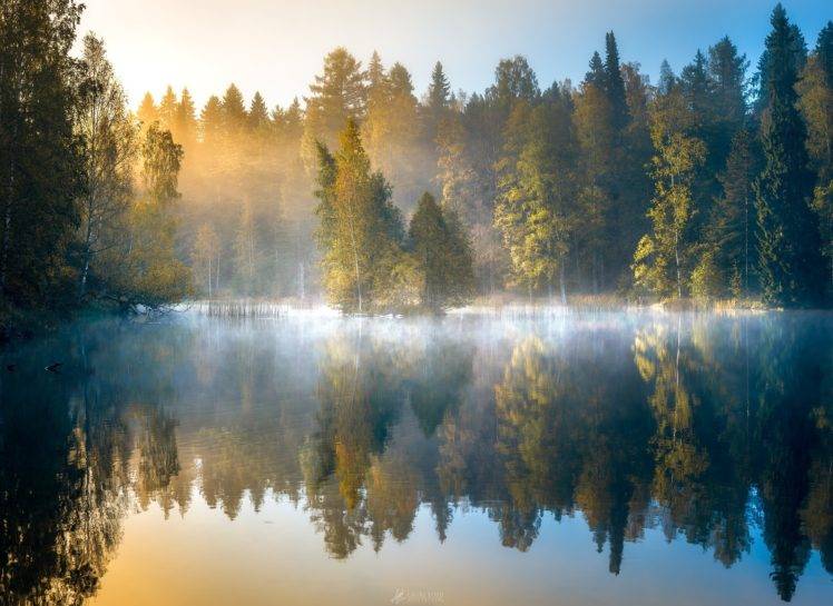 landscape, Lake, Mist HD Wallpaper Desktop Background