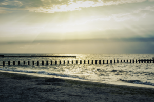 sea, Baltic Sea, Beach, Poland, Sun rays