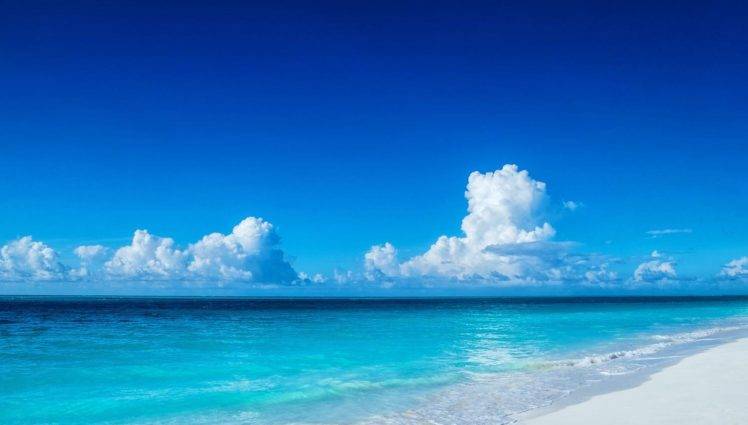 nature, Photography, Landscape, Summer, Caribbean, Sea, Beach, White, Sand, Clouds, Tropical, Horizon, Turks & Caicos HD Wallpaper Desktop Background