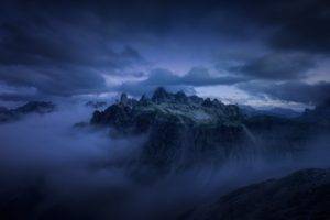 nature, Photography, Landscape, Mountains, Sunrise, Mist, Clouds, Cliff, Blue, Alps