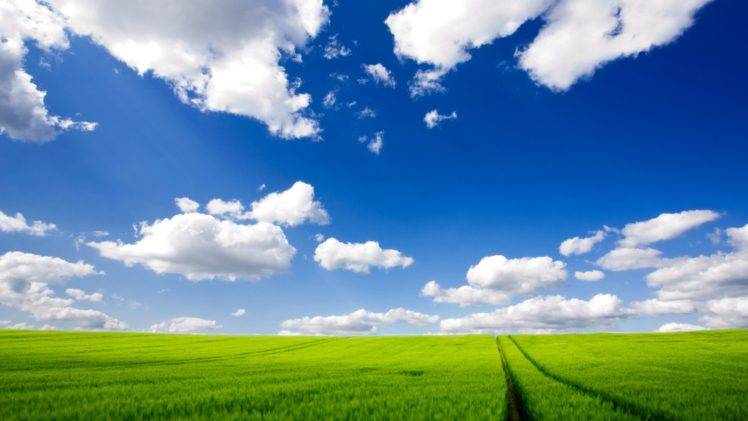 green, Landscape, Nature, Clouds, Sky HD Wallpaper Desktop Background