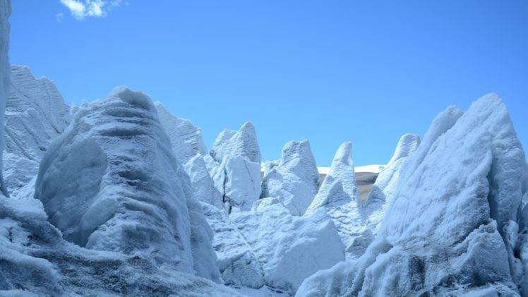 nature, Landscape, Winter, Iceberg, Arctic, Glaciers, Clear sky, Snow HD Wallpaper Desktop Background