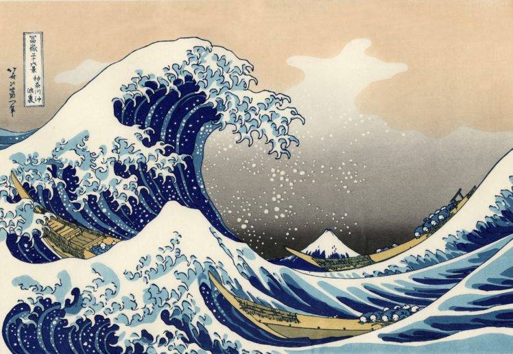 The Great Wave off Kanagawa, Painting, Japanese, Waves, Classic art HD Wallpaper Desktop Background