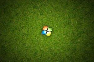 technology, Logo, Grass, Microsoft Windows