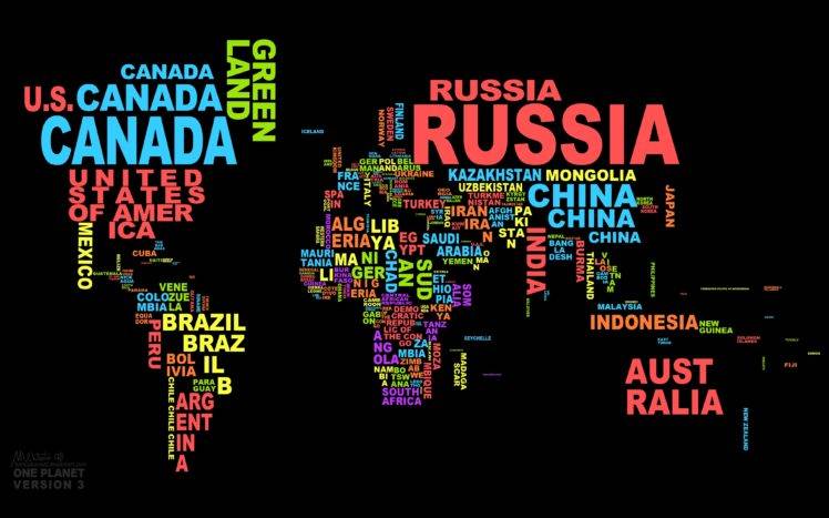 map, Countries, Black, World, Word clouds HD Wallpaper Desktop Background