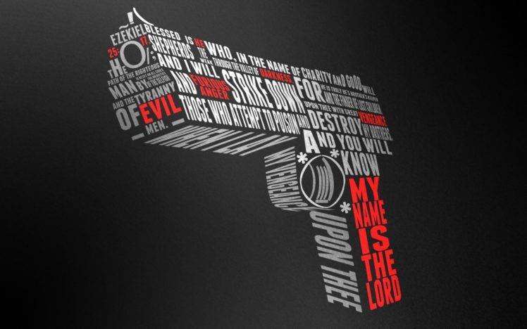 Pulp Fiction, Word clouds, Gun HD Wallpaper Desktop Background