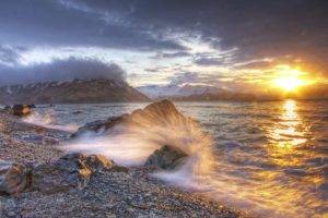 National Geographic, Alaska, Rock, Waves, Sunlight, Pebbles, Coast