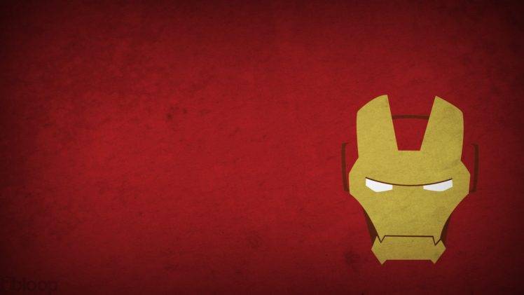 minimalism, Blo0p, Red background, Iron Man, Cartoon HD Wallpaper Desktop Background