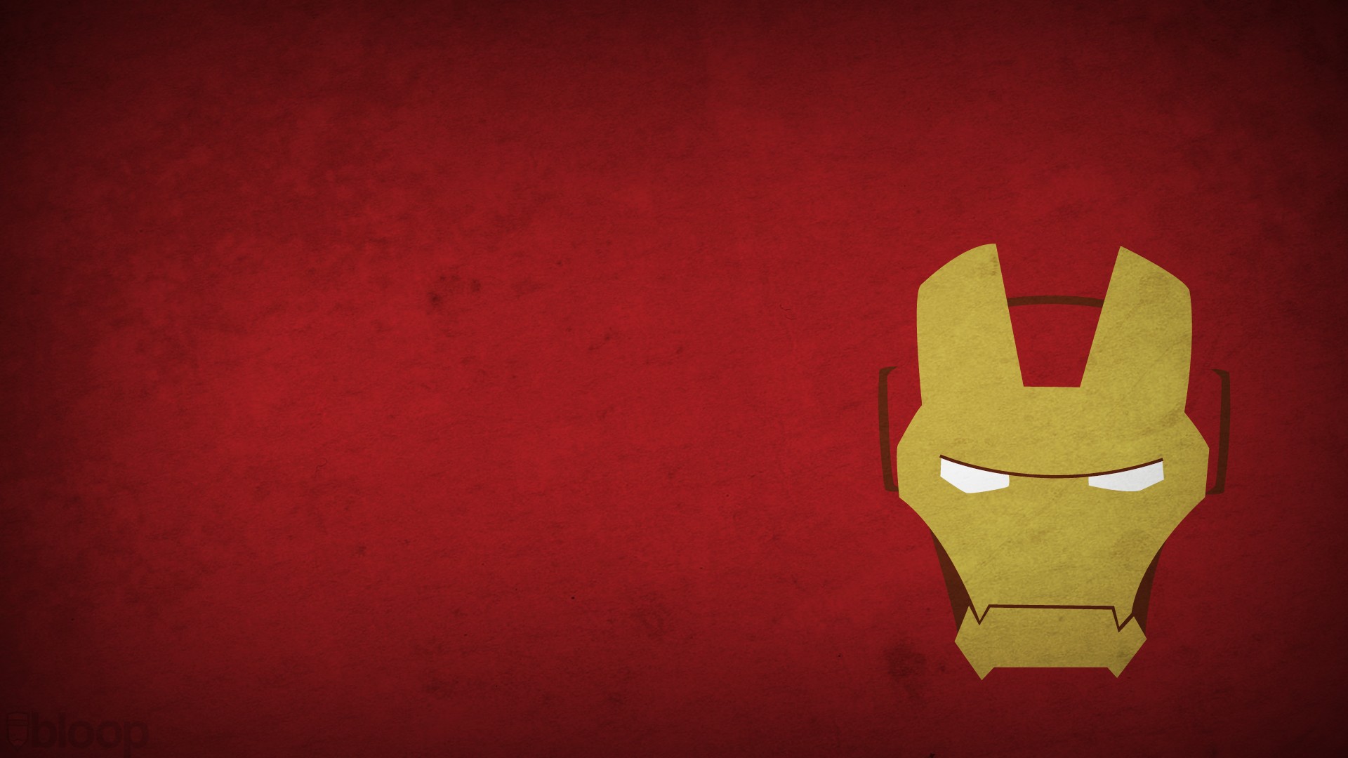 minimalism, Blo0p, Red background, Iron Man, Cartoon Wallpaper