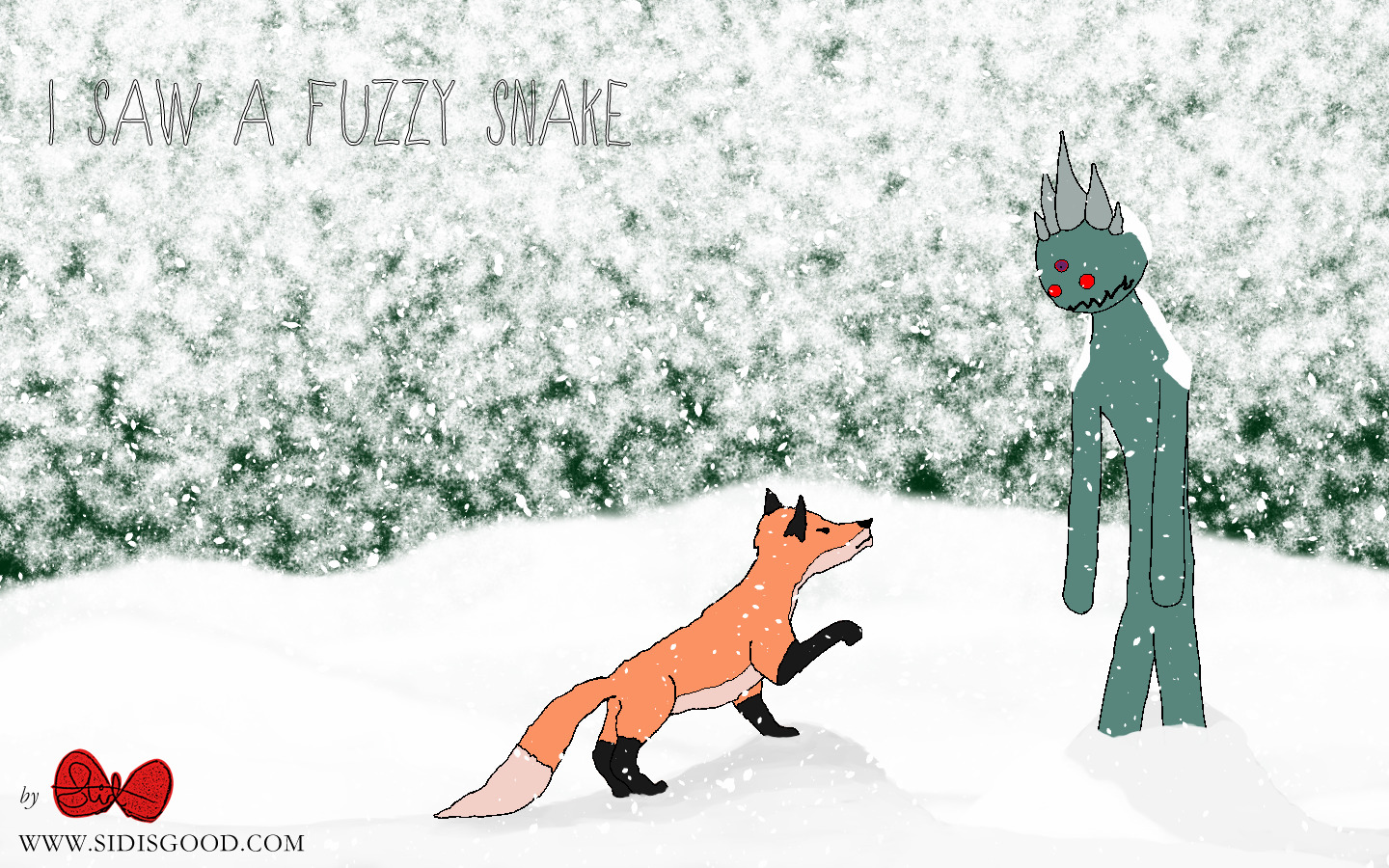 snow, Winter, Cartoon, Fox Wallpaper
