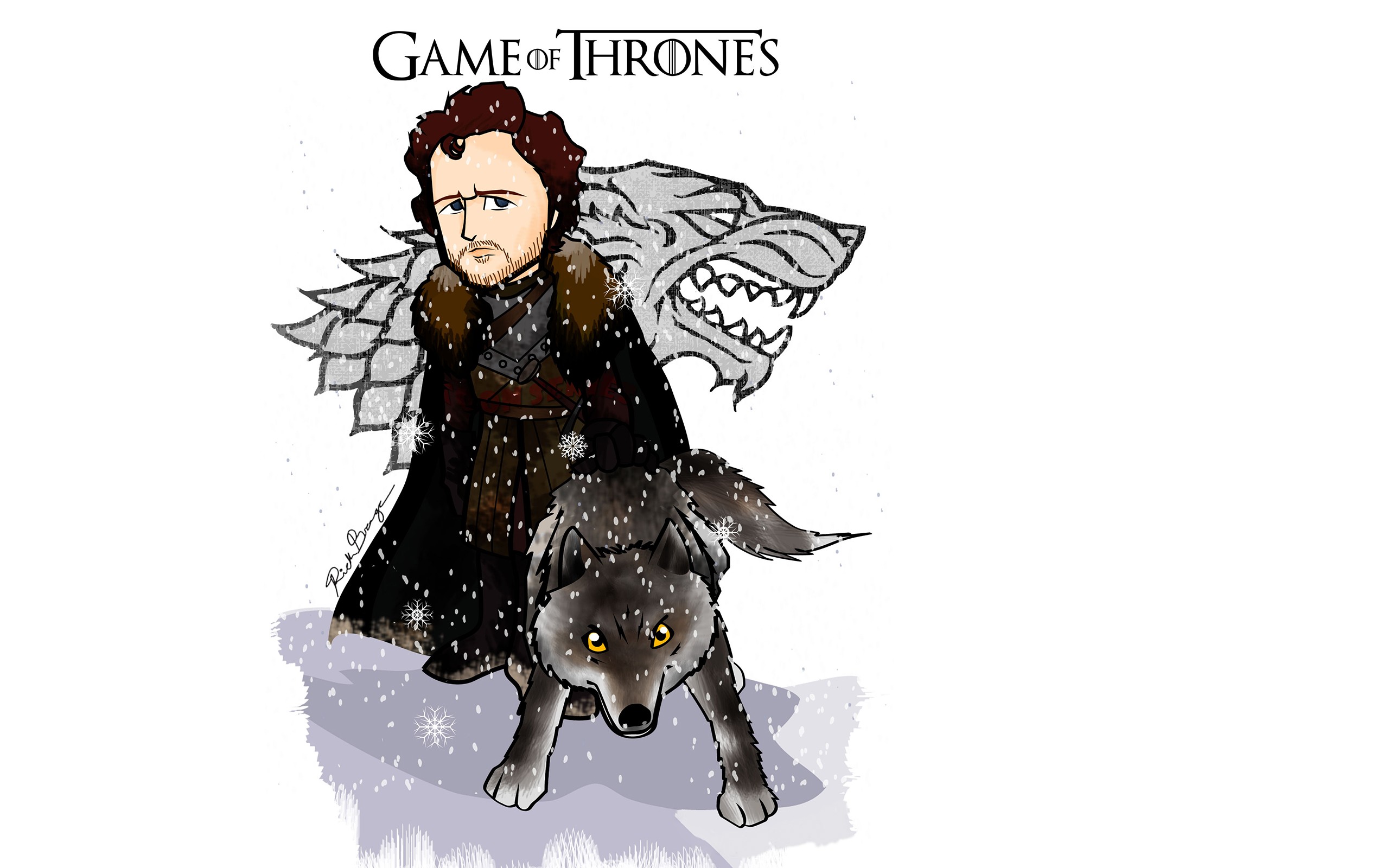 Game of Thrones, Cartoon, Robb Stark Wallpaper