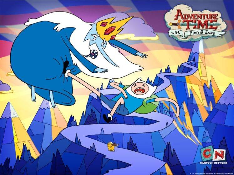 Adventure Time, Cartoon Network, Finn the Human, Ice King, Fighting HD Wallpaper Desktop Background