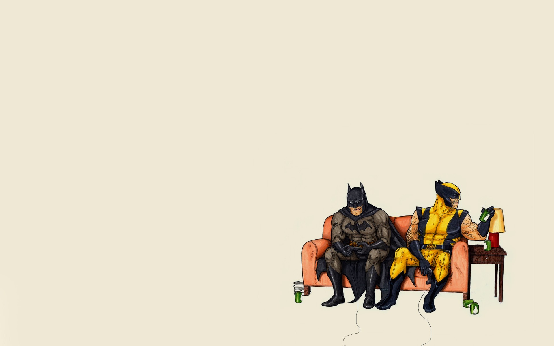 Wolverine, Batman, Video games, Minimalism Wallpaper