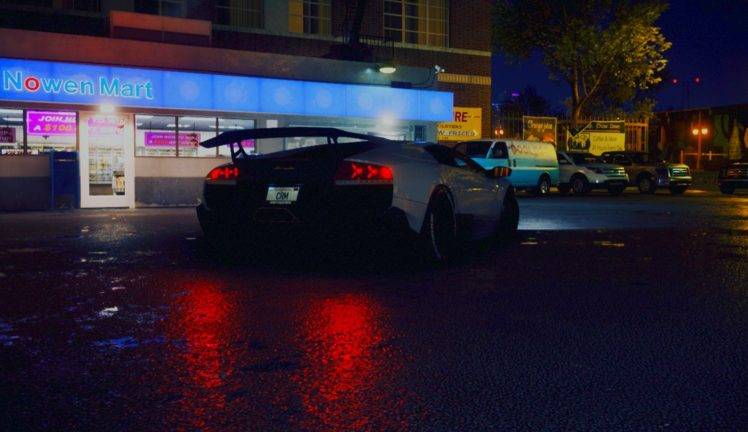 Need for Speed, Lamborghini Murcielago LP640 4, Night, Drift HD Wallpaper Desktop Background